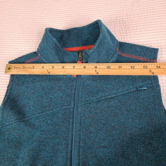 Orvis Vest Womens M Teal Blue/ Green Wool Blend Fleece Sweater Full Zip *read - Picture 3 of 14